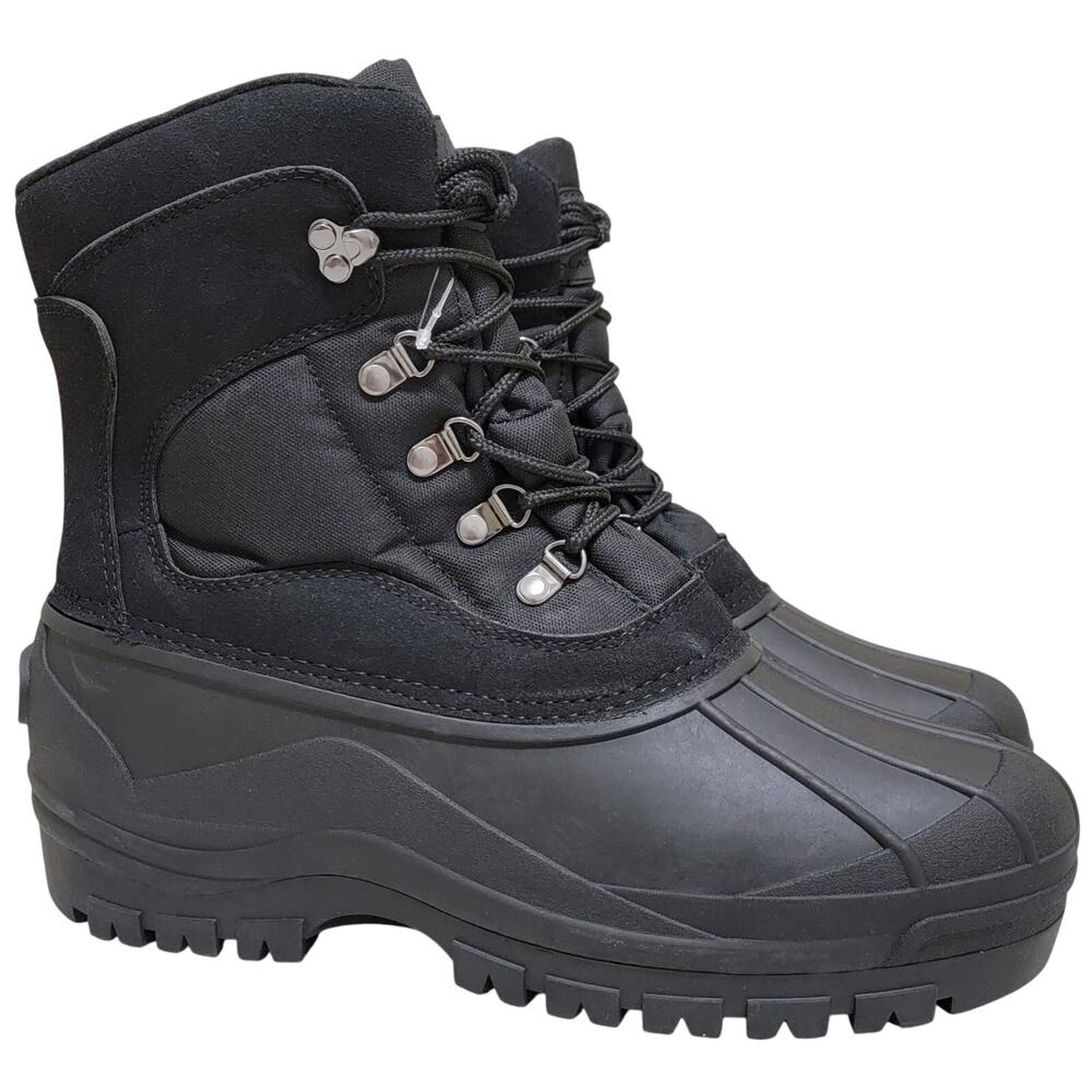 Polar Range Men Peak Insulated Cold Weather Winter Duck Boots Size US 10M Black